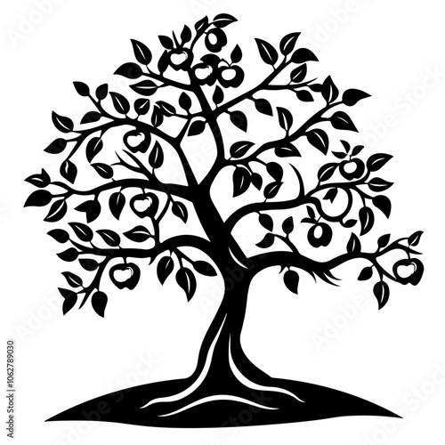 Dwarf Apple Tree Vector Logo