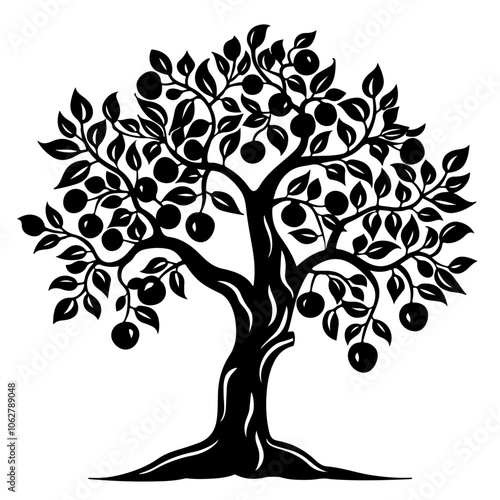 Dwarf Apple Tree Vector Logo