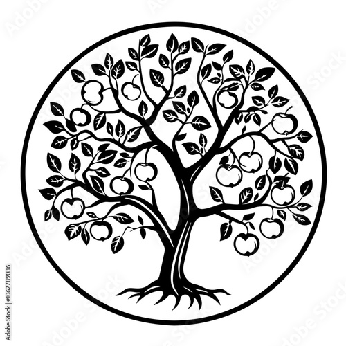 Dwarf Apple Tree Vector Logo