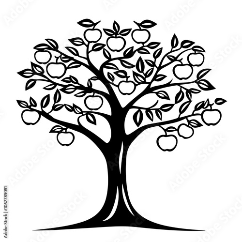 Dwarf Apple Tree Vector Logo