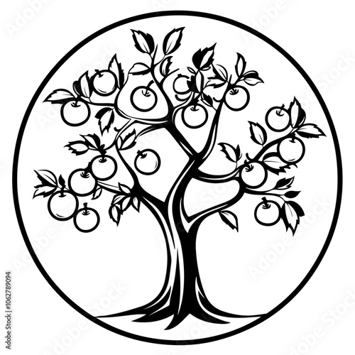 Dwarf Apple Tree Vector Logo