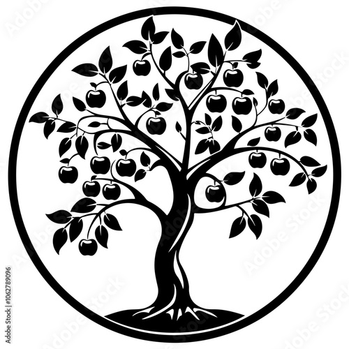 Dwarf Apple Tree Vector Logo
