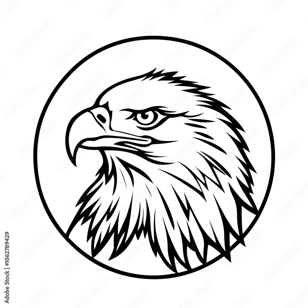 Obraz premium Eagle Face Vector Logo