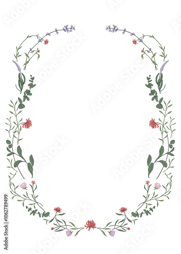 Hand-drawn of floral frame
