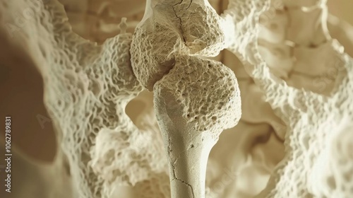 Osteoporosis: A condition that causes bones to weaken and become brittle, increasing fracture risk, typically due to aging or hormonal changes.
 photo