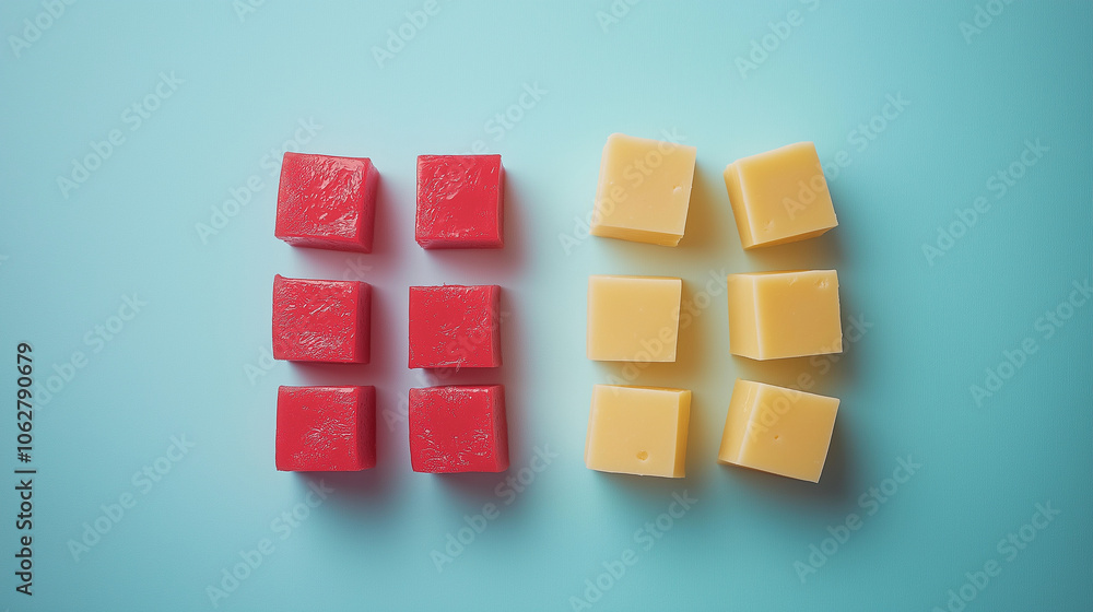 Gouda Cubes and Thin Slices � Classic gouda in both dice and slice forms, with a red wax rind, Gouda Cubes and Thin Slices � Classic gouda in both dice and slice forms, with a red wax rind,