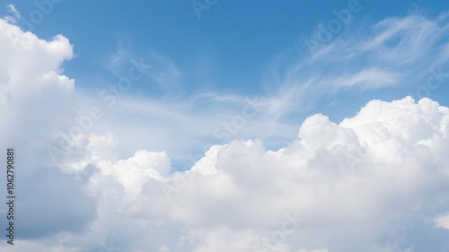 White fluffy cloud floating peacefully in a clear blue sky, white, peaceful