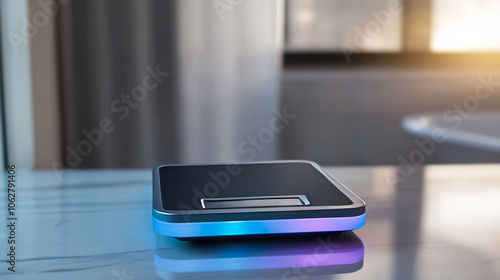 Wallpaper Mural Digital fitness scales on a sleek modern bathroom background with soft lighting to emphasize health and technology Torontodigital.ca