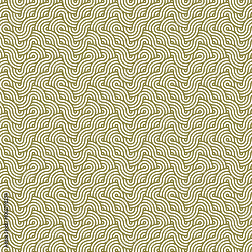 Seamless pattern with abstract curly waves. Modern stylish texture. Repeating geometric background.