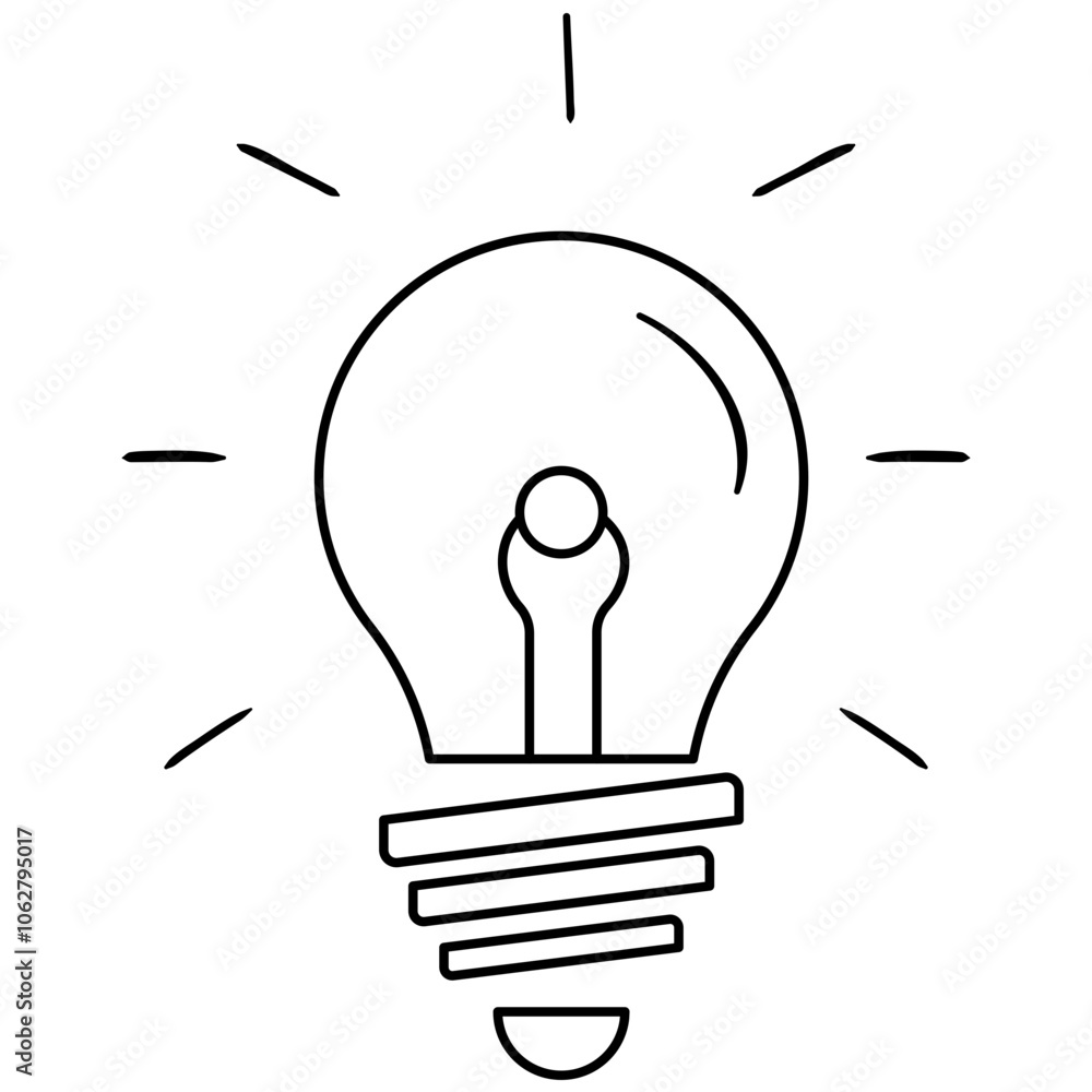 Brilliant Idea: Lightbulb Line Art Brilliant Idea: Lightbulb Line Art