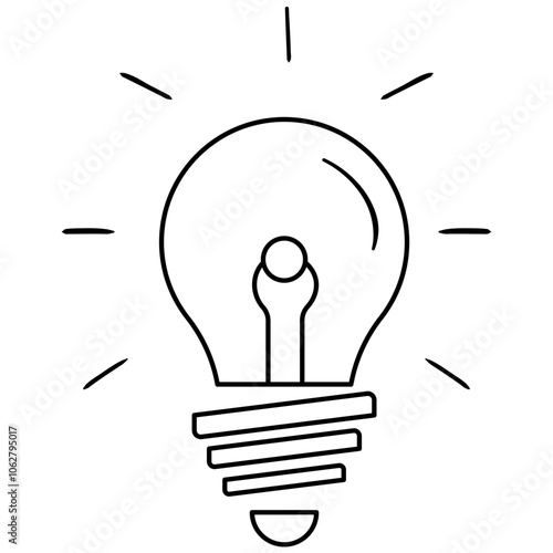 Brilliant Idea: Lightbulb Line Art 