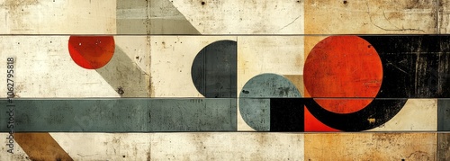 Vintage abstract geometric shapes horizontal background