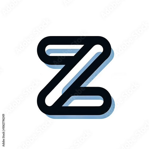 Isolated vector illustration of artistic letter Z on white background.