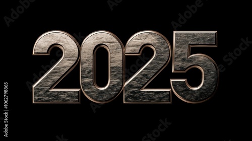 3d golden 2025 on a dark background