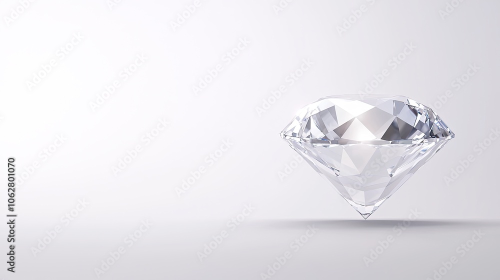 Radiant Diamond Floating in Bright Space Radiant Diamond Floating in Bright Space