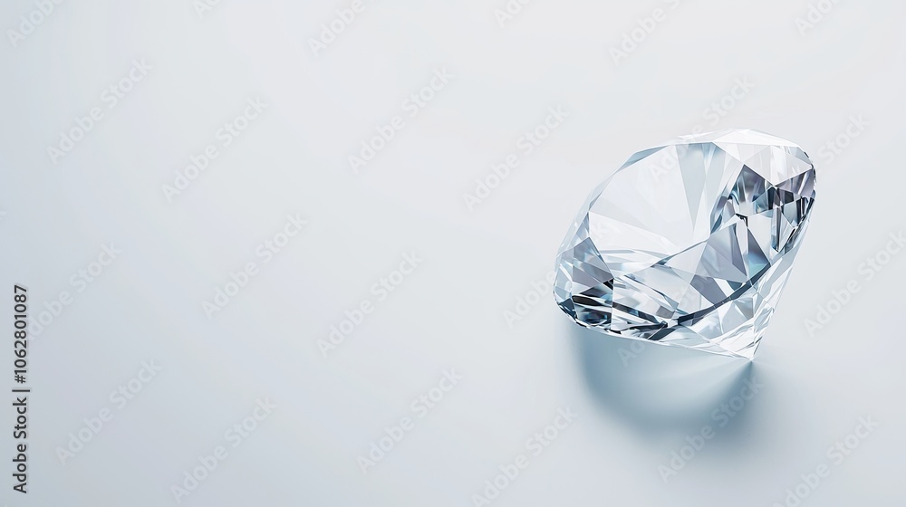 Sparkling Diamond on Soft White Background Sparkling Diamond on Soft White Background