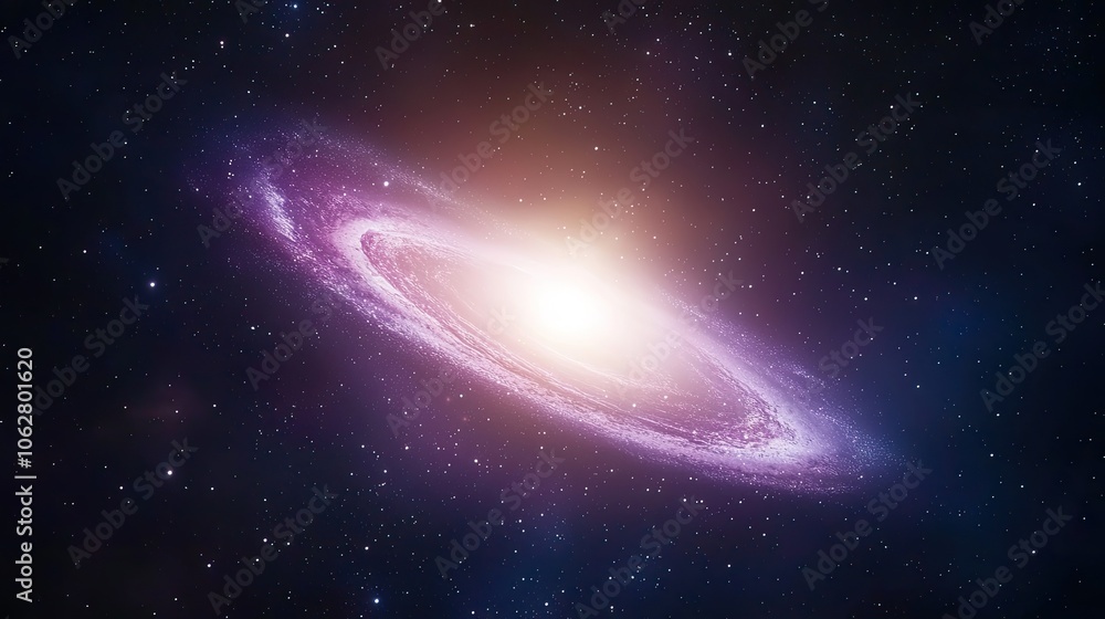 Fototapeta premium Stunning Spiral Galaxy Illuminating the Cosmic Void