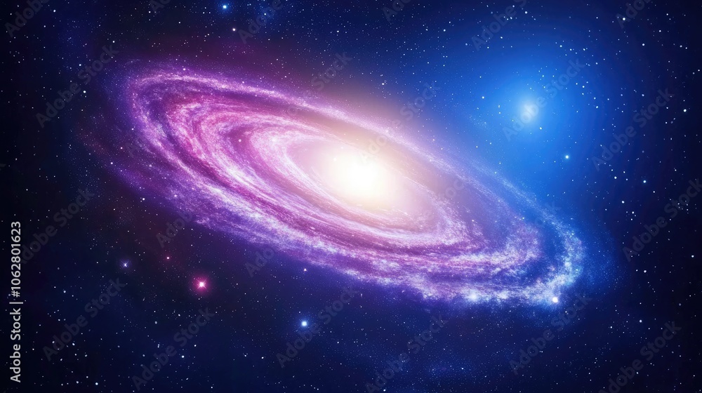 Stunning Spiral Galaxy with Vibrant Colors and Bright Core Stunning Spiral Galaxy with Vibrant Colors and Bright Core