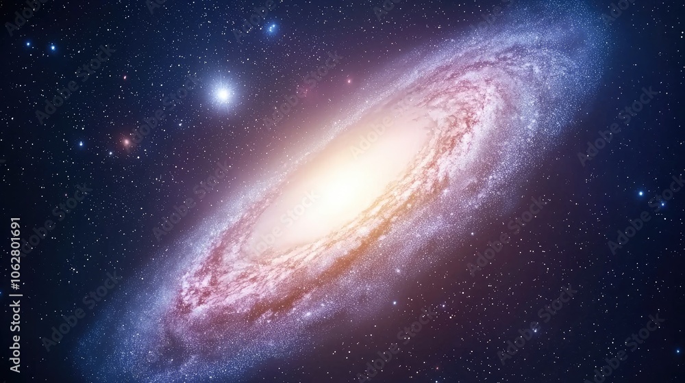 Fototapeta premium Stunning Spiral Galaxy in Deep Space with Bright Core