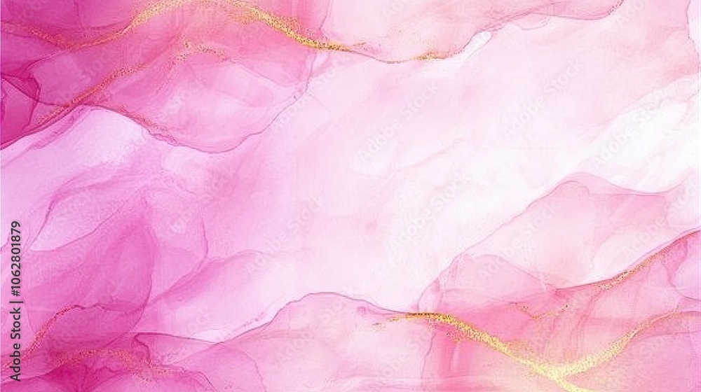 Fototapeta premium Ethereal Pink Abstract Background with Gold Accents