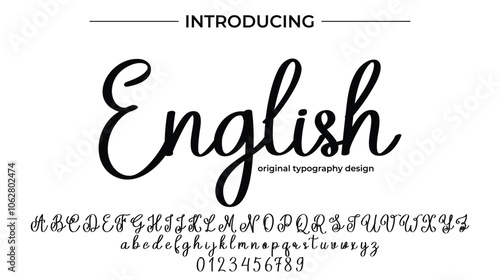 English Font Stylish brush painted an uppercase vector letters, alphabet, typeface