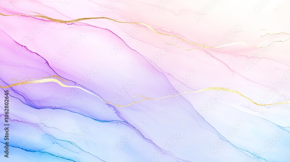 Abstract Fluid Art with Soft Pastel Colors and Golden Accents Abstract Fluid Art with Soft Pastel Colors and Golden Accents