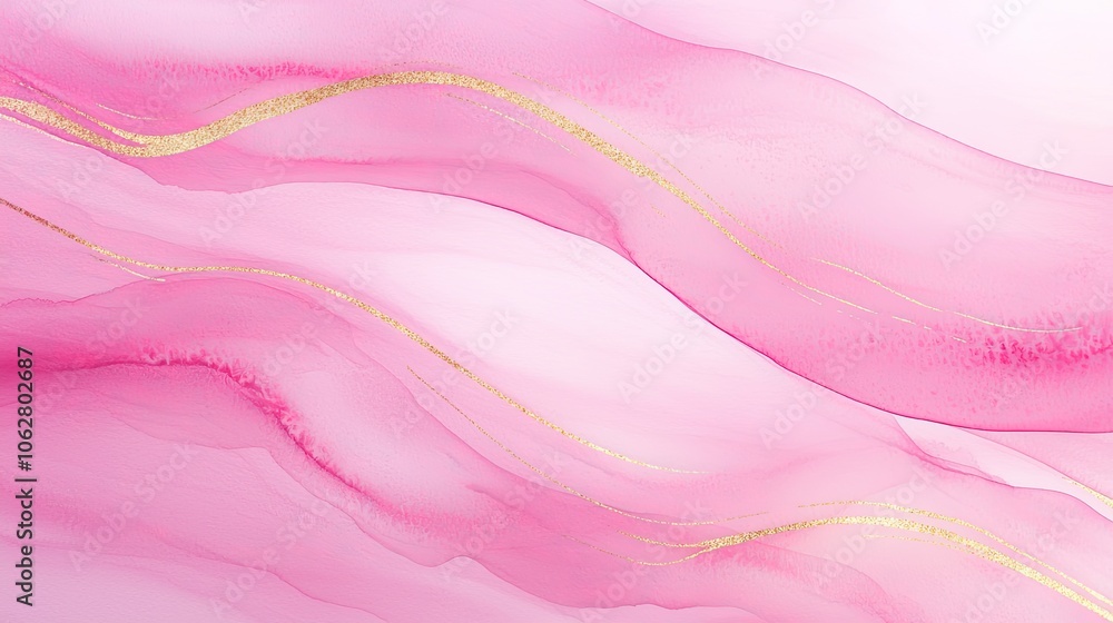Fototapeta premium Elegant Pink Abstract Background with Golden Accents