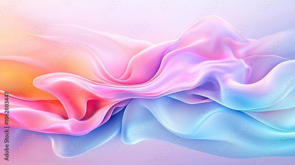 Soft Pastel Waves of Colorful Fabric Flowing Soft Pastel Waves of Colorful Fabric Flowing