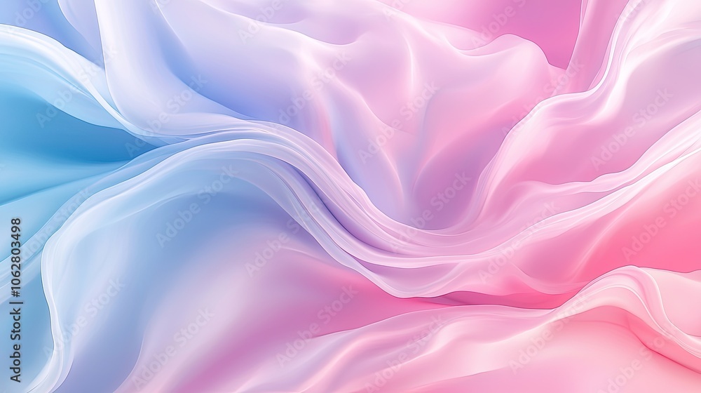 Soft Pastel Waves of Colorful Silk Fabric Soft Pastel Waves of Colorful Silk Fabric