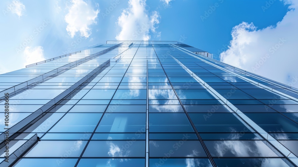 A modern office building with sleek architectural design A modern office building with sleek architectural design