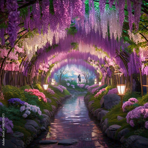 A collection of Japan’s stunning flower events capturing seasonal blooms, glowing lanterns, and illuminated petals. Experience Japan's floral festivals like cherry blossoms, wisteria, and peonies at n