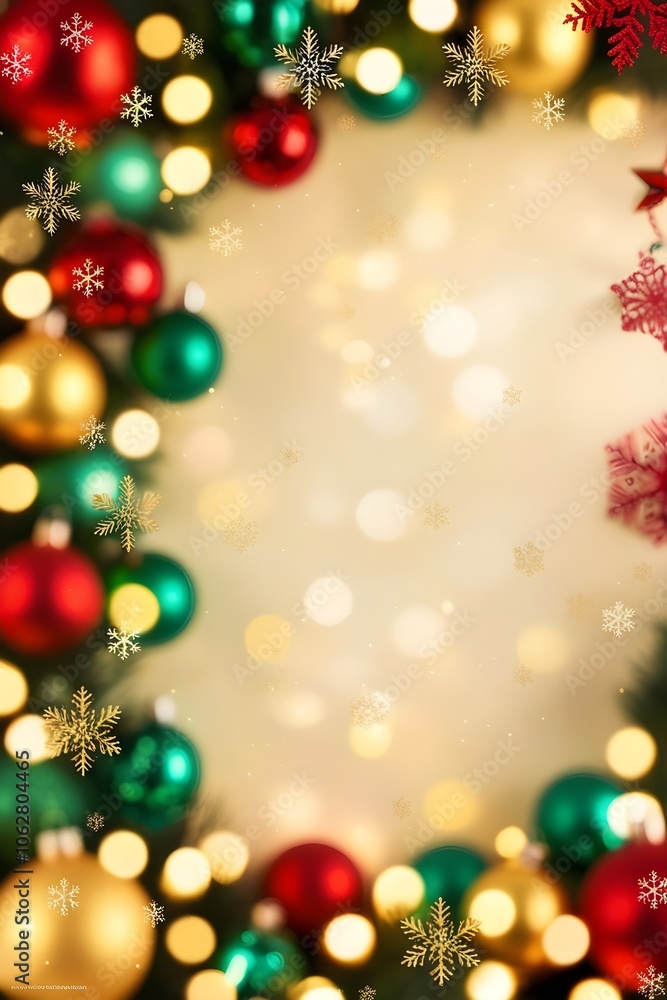 Festive Christmas Background with Bokeh Effect and Twinkling Lights Festive Christmas Background with Bokeh Effect and Twinkling Lights