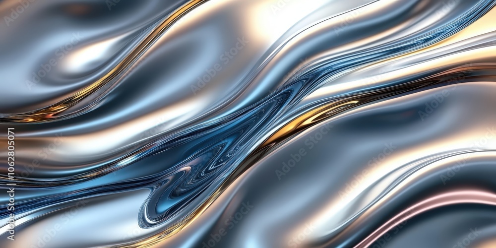 abstract silver liquid metal with iridescent fluid patterns ,banner, dark silver and light gold liquid fluid glossy chrome , holographic texture wave background
abstract silver liquid metal with iridescent fluid patterns ,banner, dark silver and light gold liquid fluid glossy chrome , holographic texture wave background