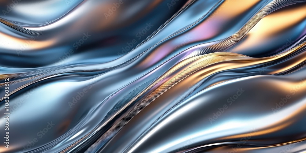 abstract silver liquid metal with iridescent fluid patterns ,banner, dark silver and light gold liquid fluid glossy chrome , holographic texture wave background
abstract silver liquid metal with iridescent fluid patterns ,banner, dark silver and light gold liquid fluid glossy chrome , holographic texture wave background