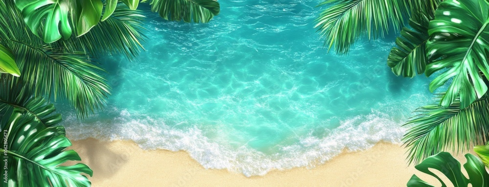 Tranquil ocean view showcasing lush greenery and clear skies. Tranquil ocean view showcasing lush greenery and clear skies.