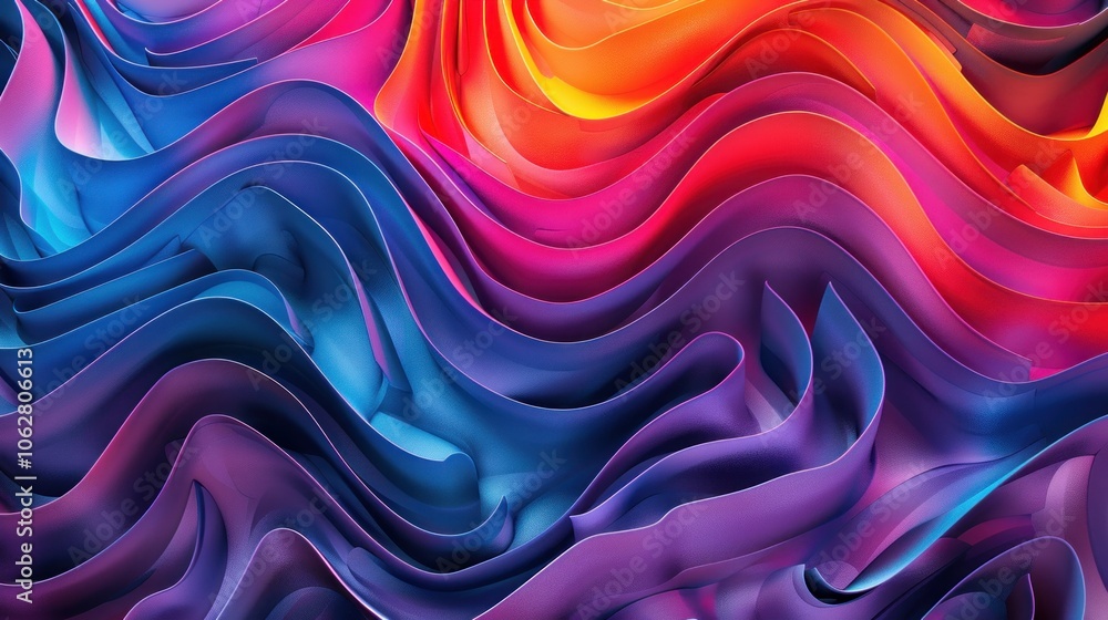 Obraz premium Abstract Colorful Wavy Pattern