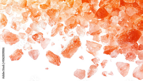 Pure Pink Himalayan Rock Salt Isolated on Transparent Background for Culinary and Spa photo