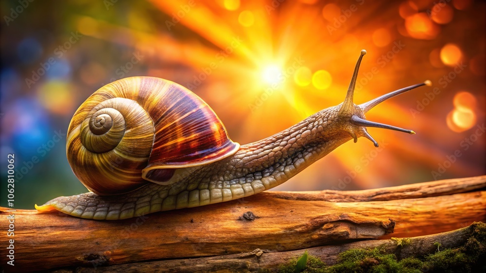 A snail's blurry dash for freedom, captured with a laugh. A snail's blurry dash for freedom, captured with a laugh.