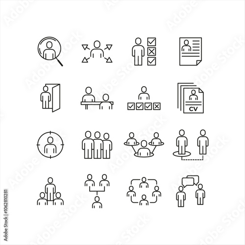  High-Quality Vector Silhouette Icons for Recruitment