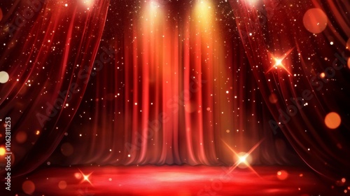 A circular spotlight casts a glow on the elegant fabric.