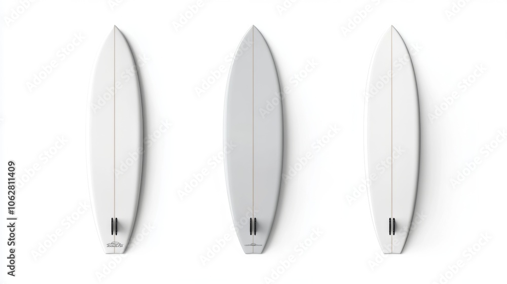 Isolated view of a modern white board suitable for beach sports. Isolated view of a modern white board suitable for beach sports.
