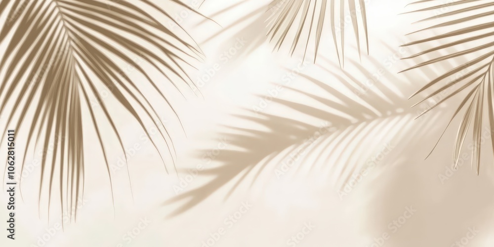 Obraz premium Palm Leaf Shadows on White Background 