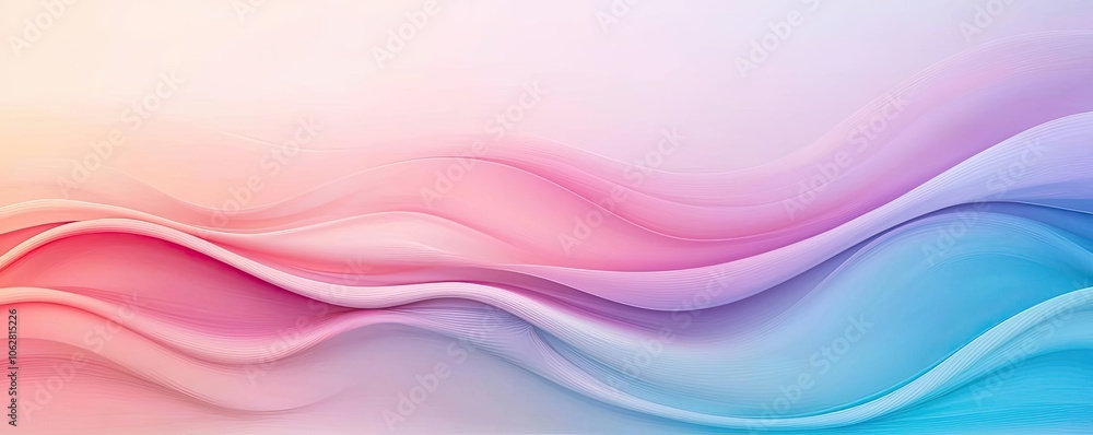 Abstract waves in soft pastel colors on a smooth gradient background. Abstract waves in soft pastel colors on a smooth gradient background.