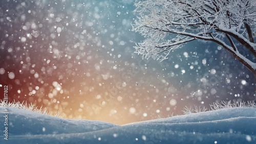 winter tree in the snow banner for winter holiday event