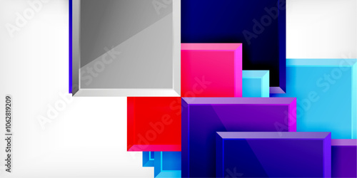 Colorful squares and rectangles. Vector Illustration For Wallpaper, Banner, Background, Card, Book Illustration, landing page