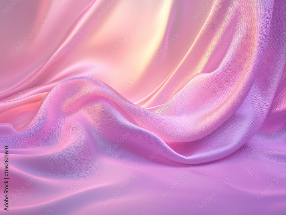 Shimmering pink satin fabric draped elegantly, showcasing flowing curves and soft tones for a luxurious and dreamy aesthetic. Shimmering pink satin fabric draped elegantly, showcasing flowing curves and soft tones for a luxurious and dreamy aesthetic.