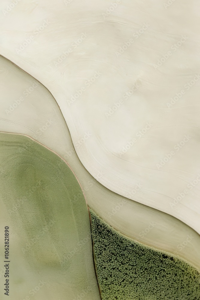 Earthy abstract composition with green and beige textured sections, resembling natural landscape patterns, concept of harmony and nature-inspired design
Earthy abstract composition with green and beige textured sections, resembling natural landscape patterns, concept of harmony and nature-inspired design