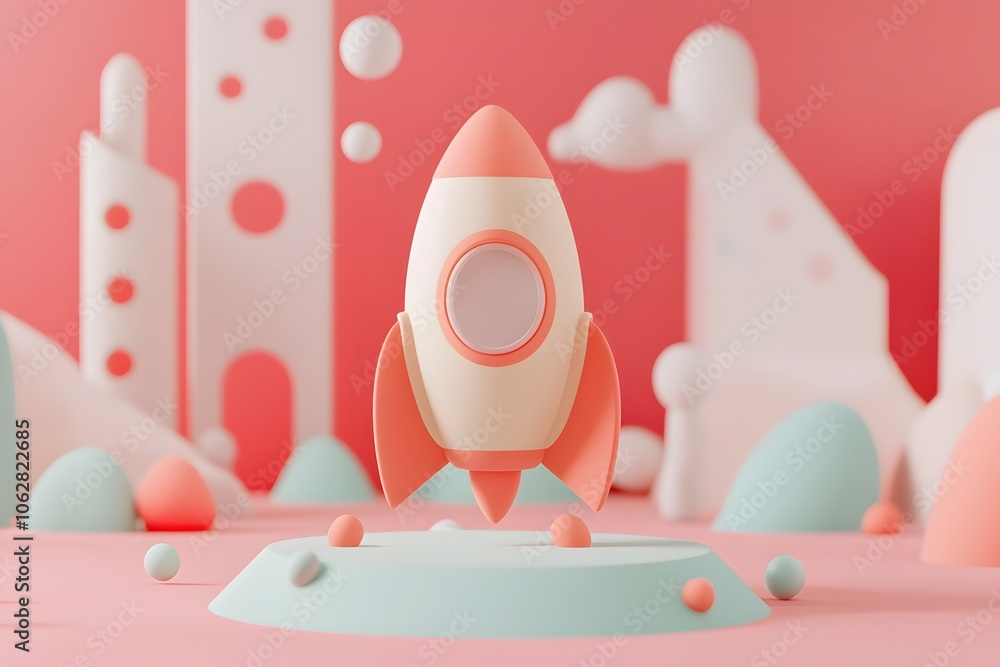 3D Rocket launch above bar chart, growing income, startup business, Business target achievement concept.3d render illustration
3D Rocket launch above bar chart, growing income, startup business, Business target achievement concept.3d render illustration