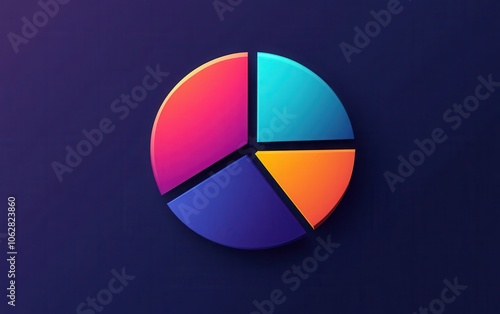 Free Download An engaging vector graphic with three vividly colored overlapping pie charts, creatively arranged to depict market share, set against a deep background - GFXLoad