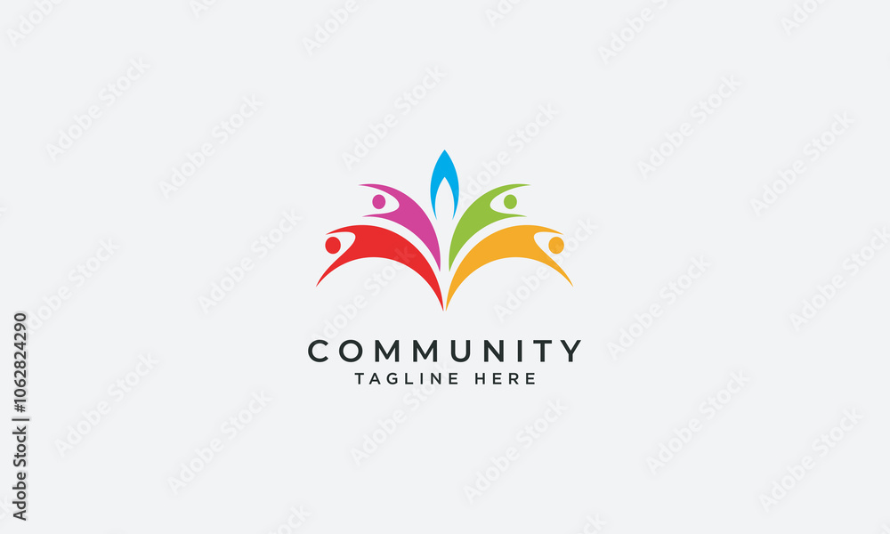 Obraz premium Community logo design vector template